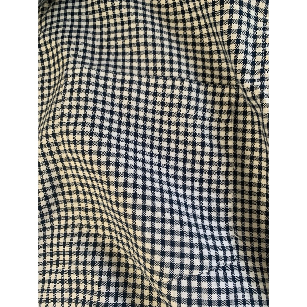 Banana Republic Shirt Men's Large L Untucked Fit White Blue Checked - Picture 4 of 11